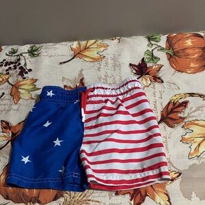5/$3 Cat & Jack Blue and Red Star Stripe Swimsuit